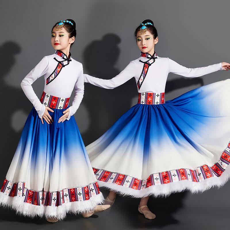 新款儿童藏族表演服舞蹈