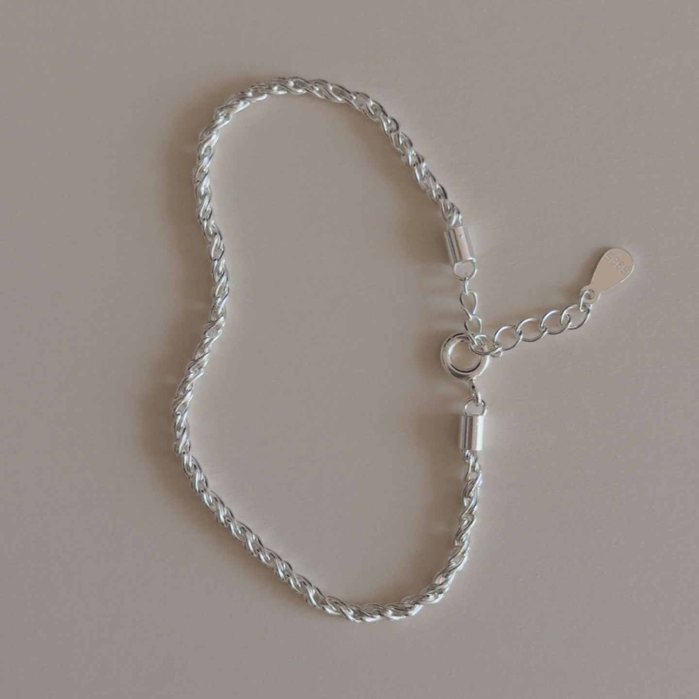 est studio小众极简s925银麻花手链高级感编织素链手饰叠戴男女,饰品/流行首饰/时尚饰品新,银饰手链,淘宝优惠券,粉丝福利购,淘宝优惠卷