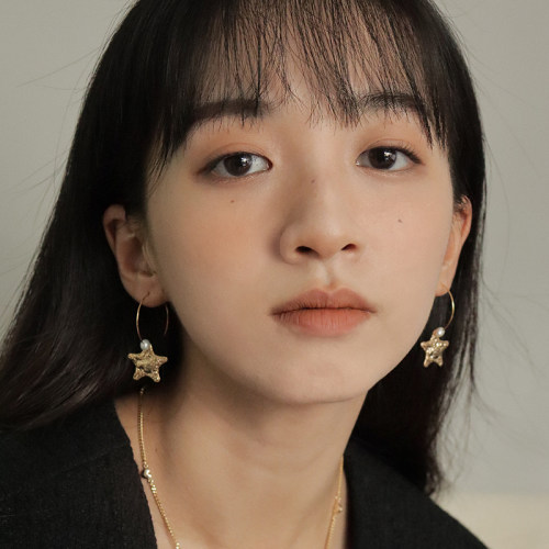原创法式小众星星美国包金耳环女