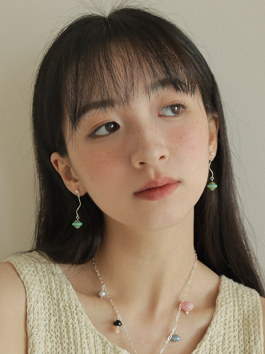 原创捷克琉璃扭扭土星耳钉耳夹女