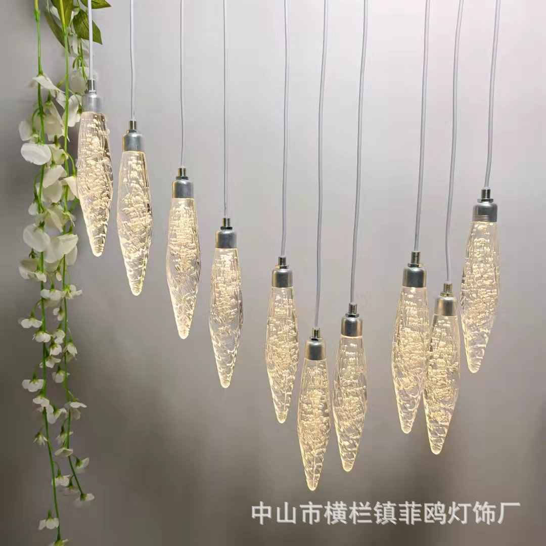 新款婚庆道具10头尖珠亚克力发光花蕾吊灯舞台吊顶婚礼布置装饰灯