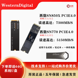 固态硬盘M.2 SN850X 2T西数NVME黑盘SN770电脑SSD 西部数据