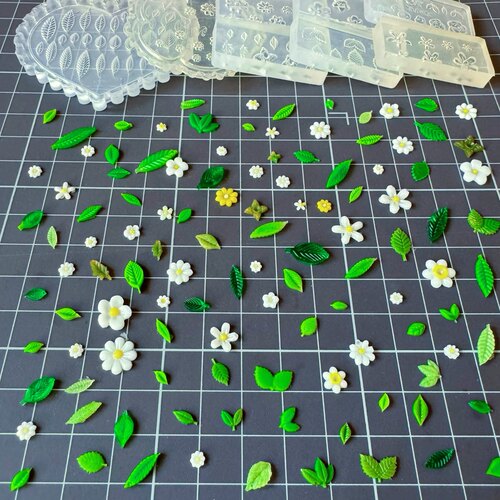 微缩食玩迷你叶子小花硅胶模具