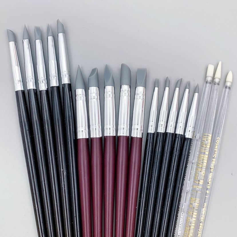 硅胶软头笔抹痕雕塑笔超轻粘土石塑黏土软陶制作工具精雕笔水抹笔