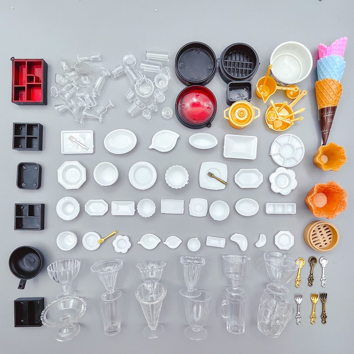 粘土食玩迷你餐具杯子叉子勺子碗白色餐盘日式寿司盘冰淇淋杯蒸笼,模玩/动漫/周边/娃圈三坑/桌游,模型制作工具/辅料耗材,淘宝优惠券,粉丝福利购,淘宝优惠卷