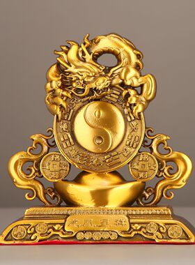 铜龙凤摆件一对龙凤戏珠龙凤呈祥家居客厅铜龙青龙生肖摆件办公室