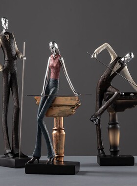 简约现代斯诺克台球桌球运动人物摆件活动纪念礼品奖品办公室装饰