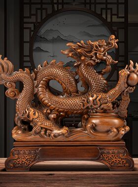 招财生肖龙摆件客厅书房酒柜玄关收银台摆件店铺开业乔迁商务礼品