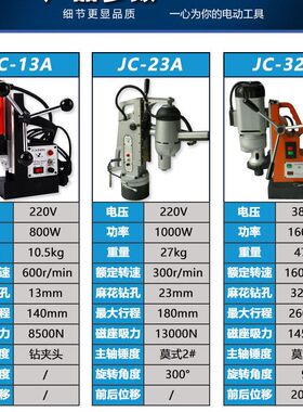 金力JC23B-2 28A-3 13A 16A磁座钻JC23A 2801 3175磁力钻3201 32A