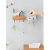 阿楹 饰挂钩 可爱钥匙木质收纳架ins置物玄关壁挂入进户门口墙面装