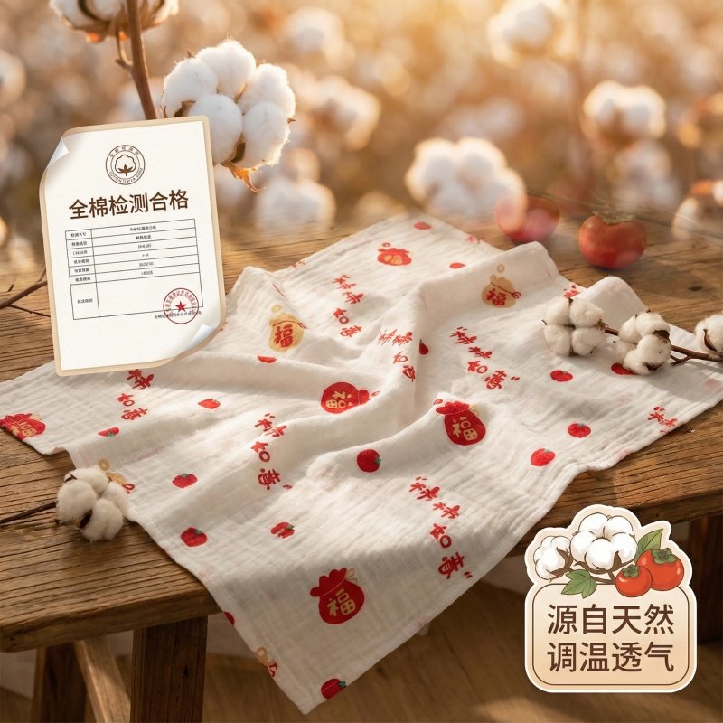 a类母婴级自制手工DIY口水巾全棉褶皱布料卡通双层纱婴儿纯棉皱布