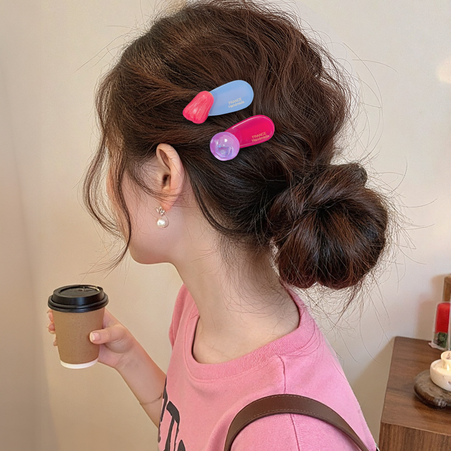 莲雾水果发夹女2025新款高端前额侧边碎发刘海夹发饰夹子边夹头饰,饰品/流行首饰/时尚饰品新,发饰,淘宝优惠券,粉丝福利购,淘宝优惠卷