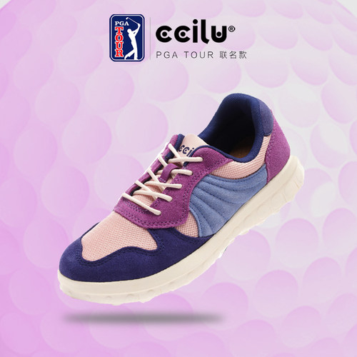 ccilu驰绿复古运动鞋女轻量底情侣PGATOUR联名男休闲鞋