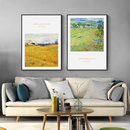 梵高麦田油画 现代简约客厅沙发背景餐厅独立挂画 卧室床头装饰画