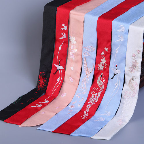 古风刺绣丝绸汉服发带COS仙女