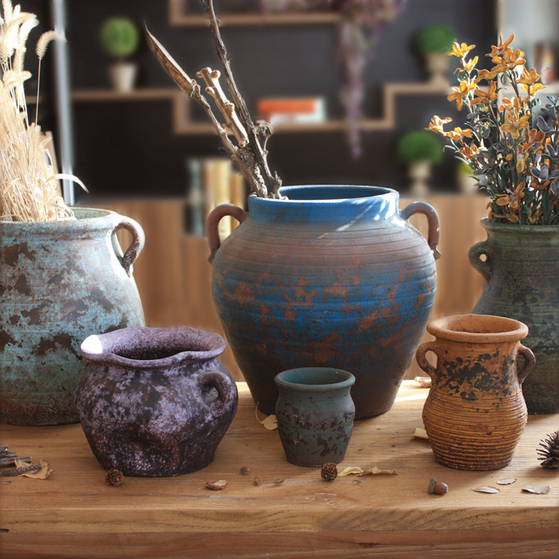 Tutao Flower pot manual Retro Reminiscence Earthen jar Decoration a living room flower arrangement vase Floral organ Ancient painted potteryin the Home accessories , Vase/Flower/Artificial flowers/Imitation jewelry , Flower/Vase , Vase  category - from Buy2taobao.com to provide professional Taobao agent buy service