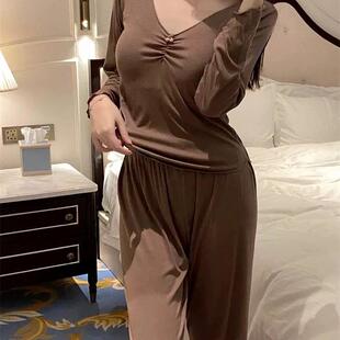 睡衣女士秋冬新款单件/套装带胸垫气质性感纯欲风家居服新品上新