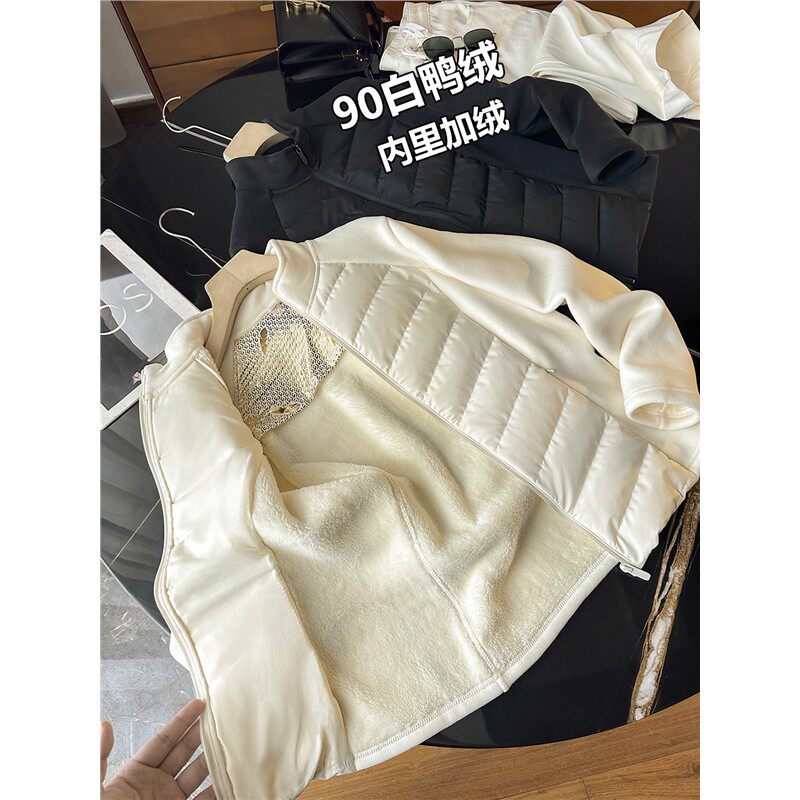 lu家！太爱了！小蛮腰立领拼接奥粒绒内胆轻薄羽绒服短款加厚外套