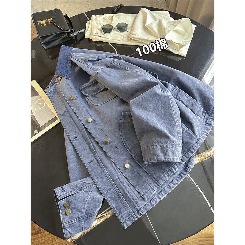 IN BLUE 轻奢线！复古中性风多口袋工装夹克灯芯绒翻领牛仔外套