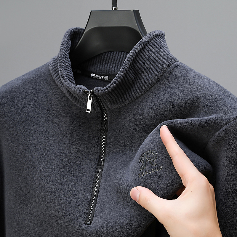 双面绒扎索休闲套头卫衣