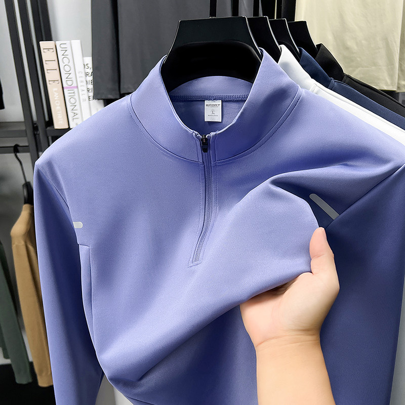 户外长袖速干t恤男士运动立领透气半拉链上衣男冰丝吸汗快干t恤衫,男装,T恤,淘宝优惠券,粉丝福利购,淘宝优惠卷