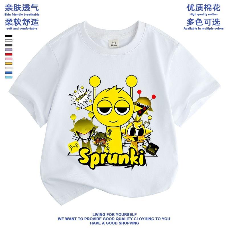 节奏盒子衣服男孩短袖纯棉t恤sprunki周边儿童西蒙变异第三阶段夏