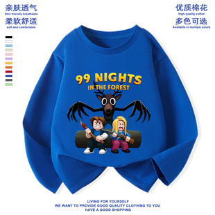 99nights in the forest roblox衣服长袖t恤儿童纯棉森林中的99夜