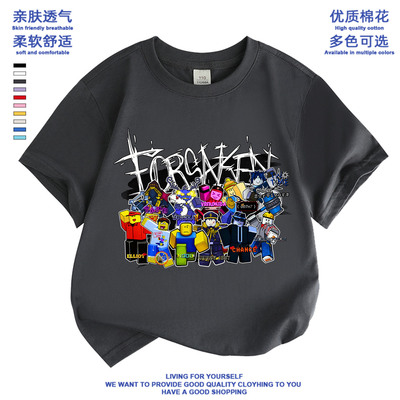 forsaken roblox被遗弃衣服短袖t恤儿童夏装纯棉gubby two time潮