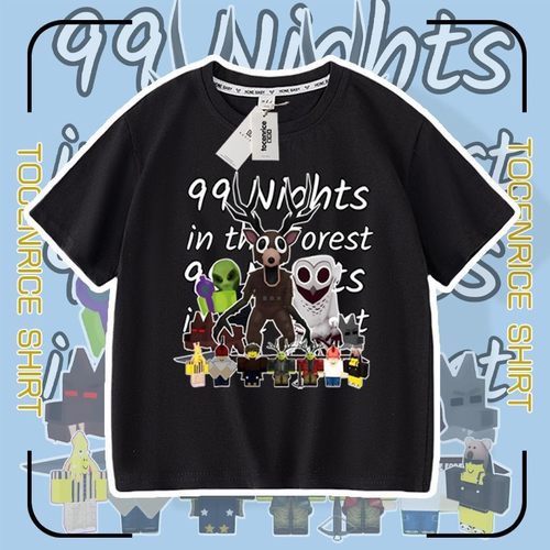 99nights in the forest roblox衣服儿童森林中的99夜短袖t恤夏季