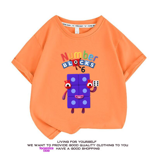 Numberblocks童装衣服儿童数字积木6短袖t恤男女童纯棉夏装上衣潮