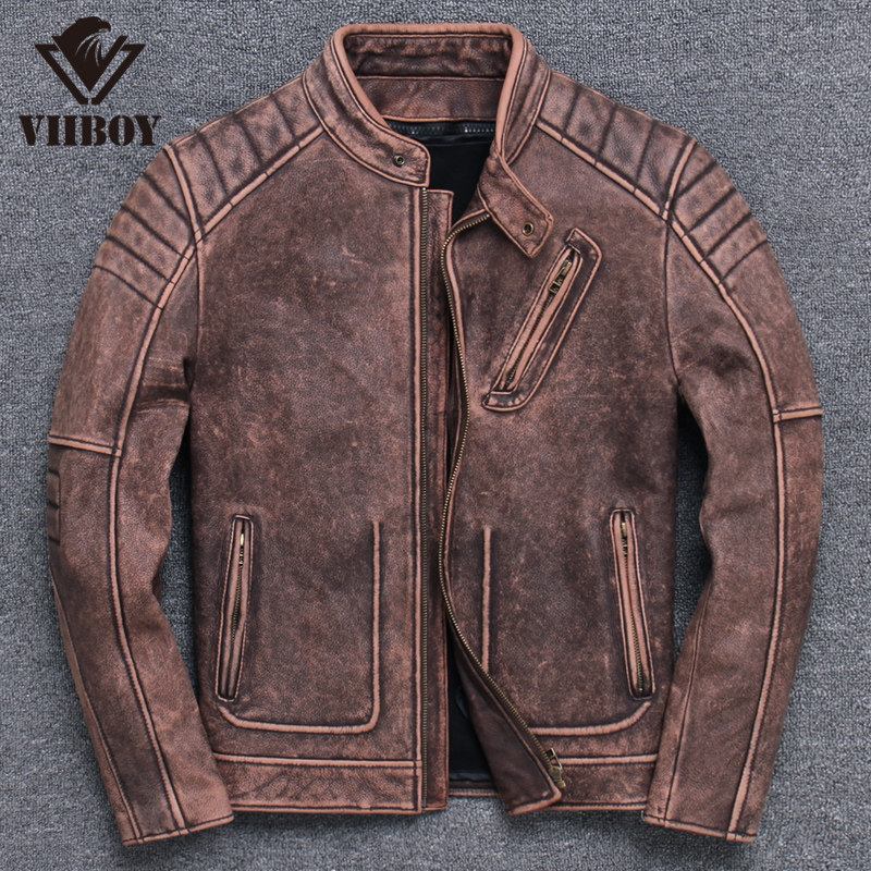 Autumn and winter new pattern Motorcycle suit leather clothing genuine leather Imported The first layer cowhide Self cultivation Stand collar have cash less than that is registered in the accounts leather jacketin the Men's clothing, Leather clothing  category - from Buy2taobao.com to provide professional Taobao agent buy service