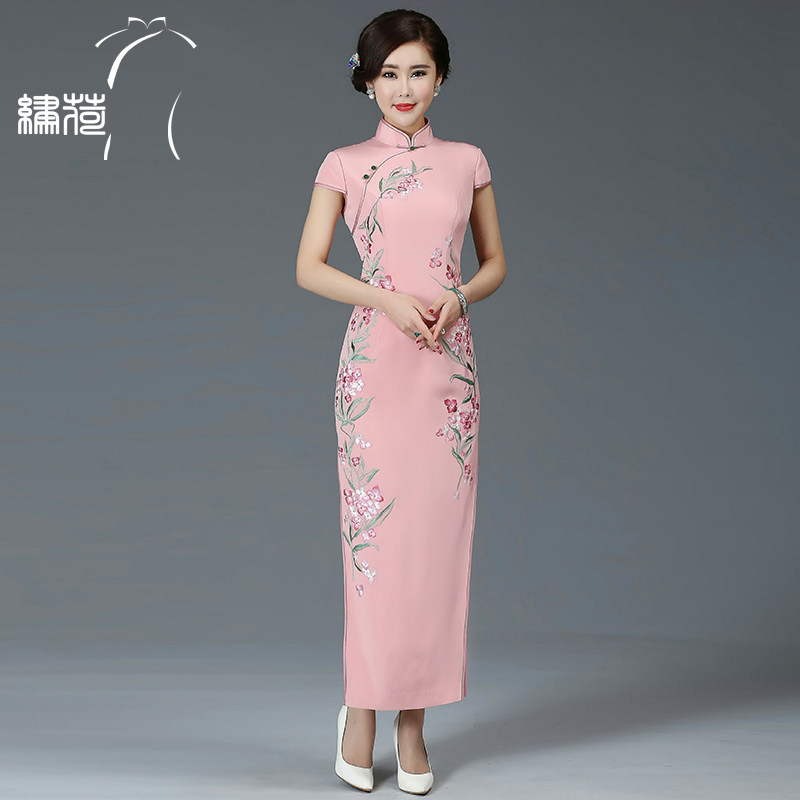 繡荷迷戀心扉春秋季新款女端莊大氣真絲老上海修身旗袍長款禮服在類目 女裝/女士精品, 婚紗/旗袍/禮服, 旗袍中 - 來自Buy2taobao.com提供專業的淘寶代購服務