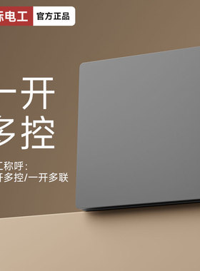国际电工开关插座家用灰色开关面板墙上86型暗装一开单控多控开关