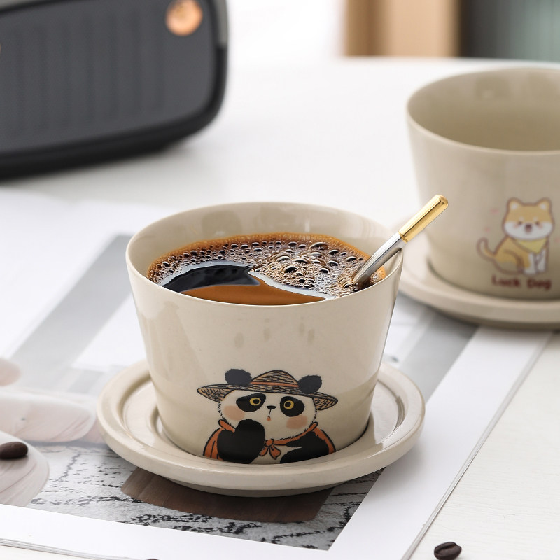 羊脂玉陶瓷咖啡杯碟子套装