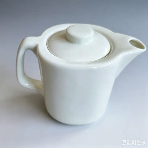 纯白陶瓷茶壶饭店高温茶水壶酒店餐厅耐高温单壶商用红茶壶咖啡壶