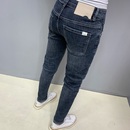 裤 男士 小脚秋冬蓝灰色水洗休闲柔软百搭弹力潮流新款 修身 子 牛仔裤