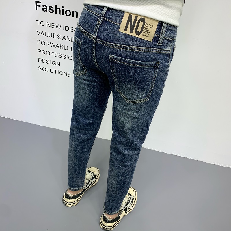 秋冬牛仔裤水洗修身小脚九分裤