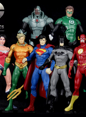 DC漫画正义联盟 蝙蝠侠超人神奇女侠海王闪电侠可动手办模型玩具