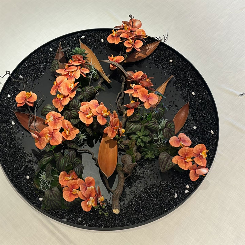 进口永生可可叶金属花器整体发货