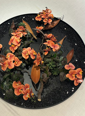 进口永生可可叶金属花器整体发货
