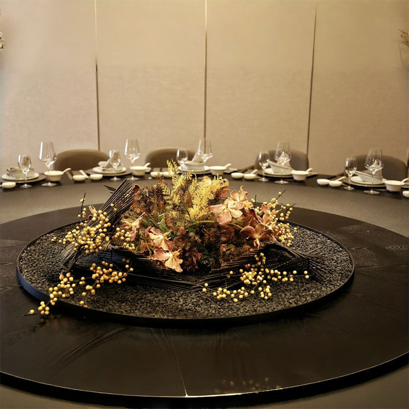 新中式轻奢风酒店圆桌转盘仿真花大堂餐桌微景观造景软装金属摆件,家居饰品,餐桌花艺,淘宝优惠券,粉丝福利购,淘宝优惠卷