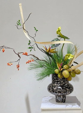 现代风格小香风中古侘寂风花艺