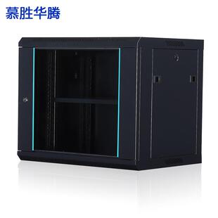慕胜华腾 6u 9u 12u网络机柜墙柜 交换机机柜弱电监控加厚钢化玻