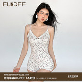 偷心宅女 居家休闲bm粉色碎花吊带连衣短裤 修身 FUNOFF 运动短裤 女