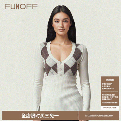 复古低胸收腰毛织长袖2025秋冬女