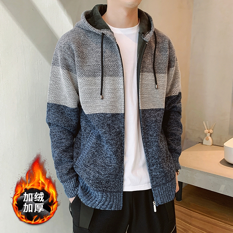 男士开衫毛衣冬季加绒针织衫外套森马361花A21以纯官方旗舰店官网