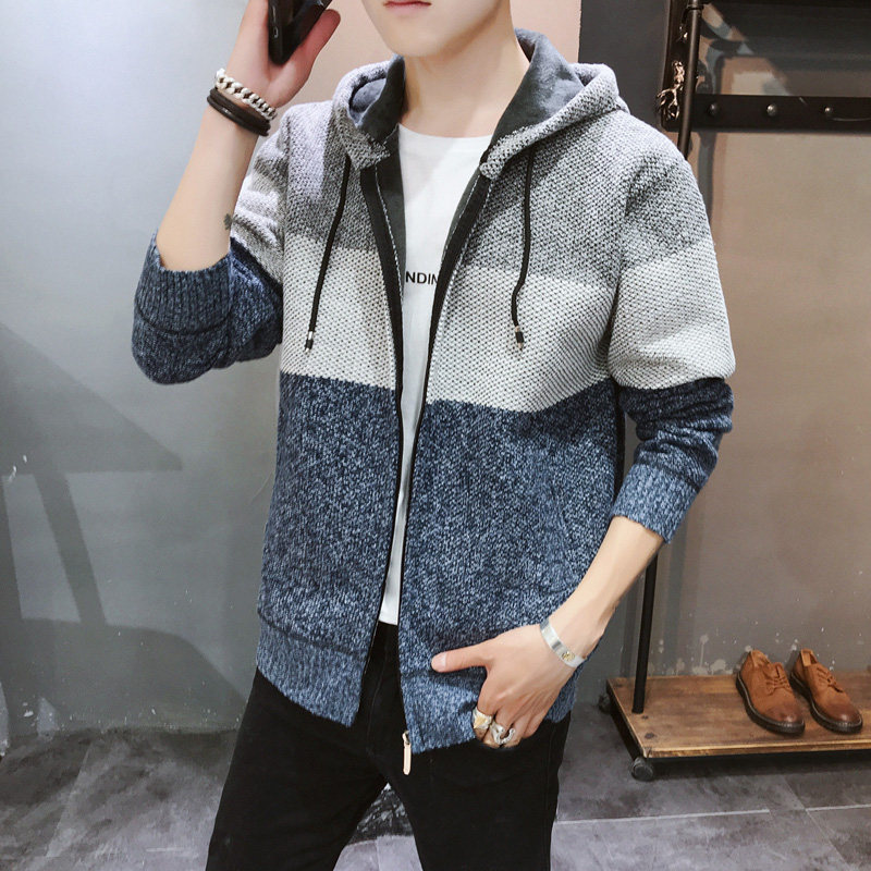 毛衣男士针织衫加绒加厚线衣外套公子361花A21以纯官方旗舰店官网