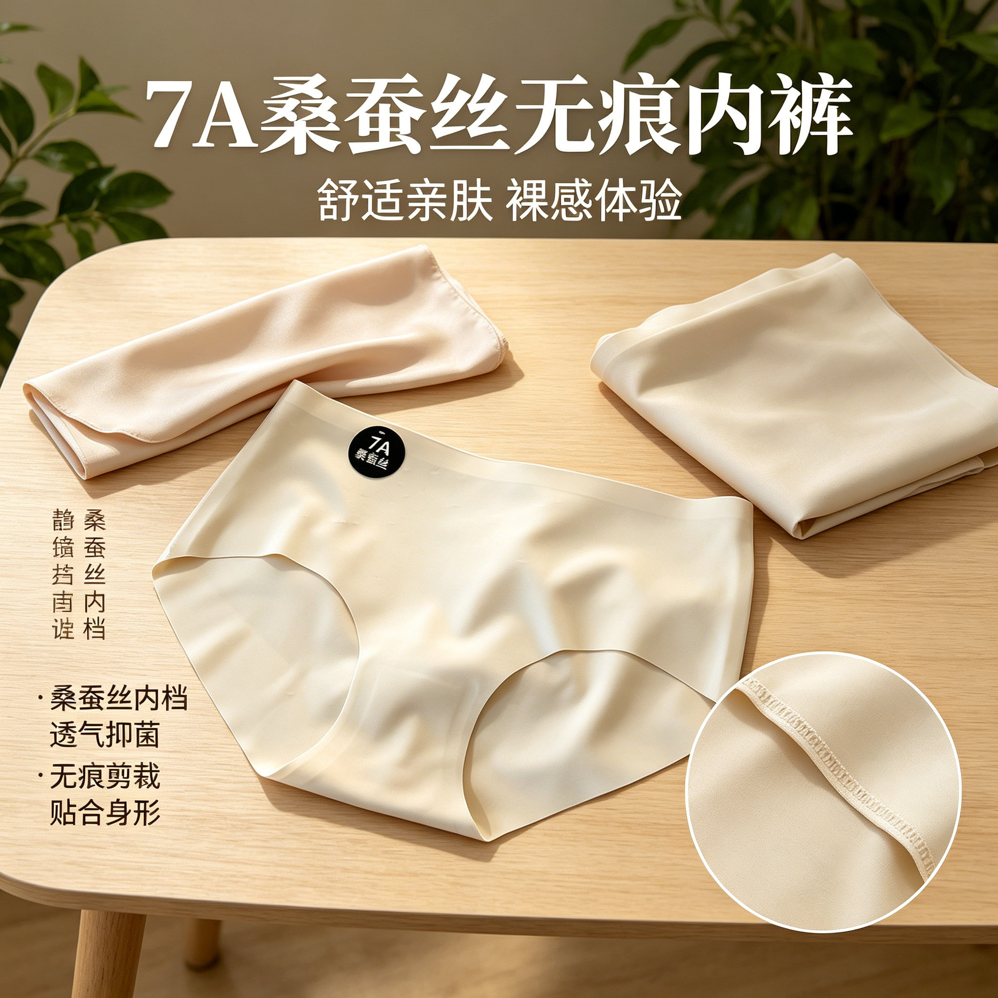 粉底液无痕内裤女士不夹臀抗菌女生冰丝夏薄款2026新款隐形肉肤色
