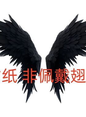 高级黑色之翼贴纸客厅卧室出租房书房室内墙面装饰自粘贴日系网红