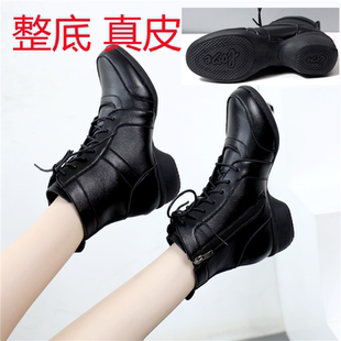 真皮室外加绒舞蹈鞋 水兵舞鞋 女夏季 棉鞋 广场舞鞋 软底鞋 女2025新款